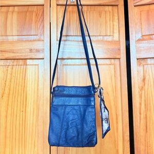 Source Unknown Navy Crossbody Bag with Scarf Accent
